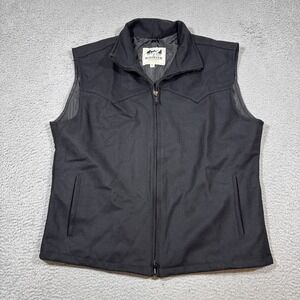 NWOT Schaefer Outfitter Men's XL Black Wool Blend Ranch Arena Vest Full Zip